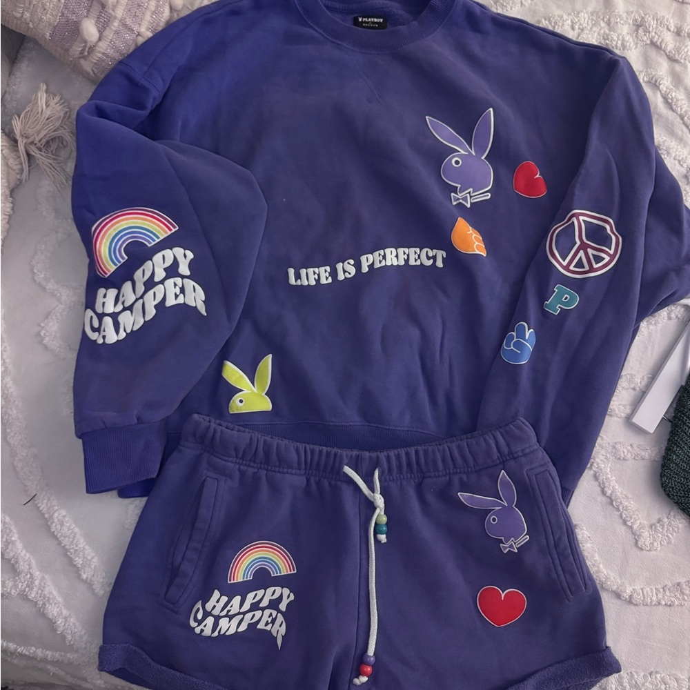 Pacsun Playboy Happy Camper lounge set